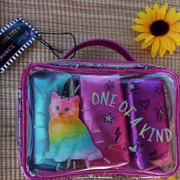 Betsey Johnson Handbags - Betsey Johnson 4piece travel set unicorncat🦄🐈